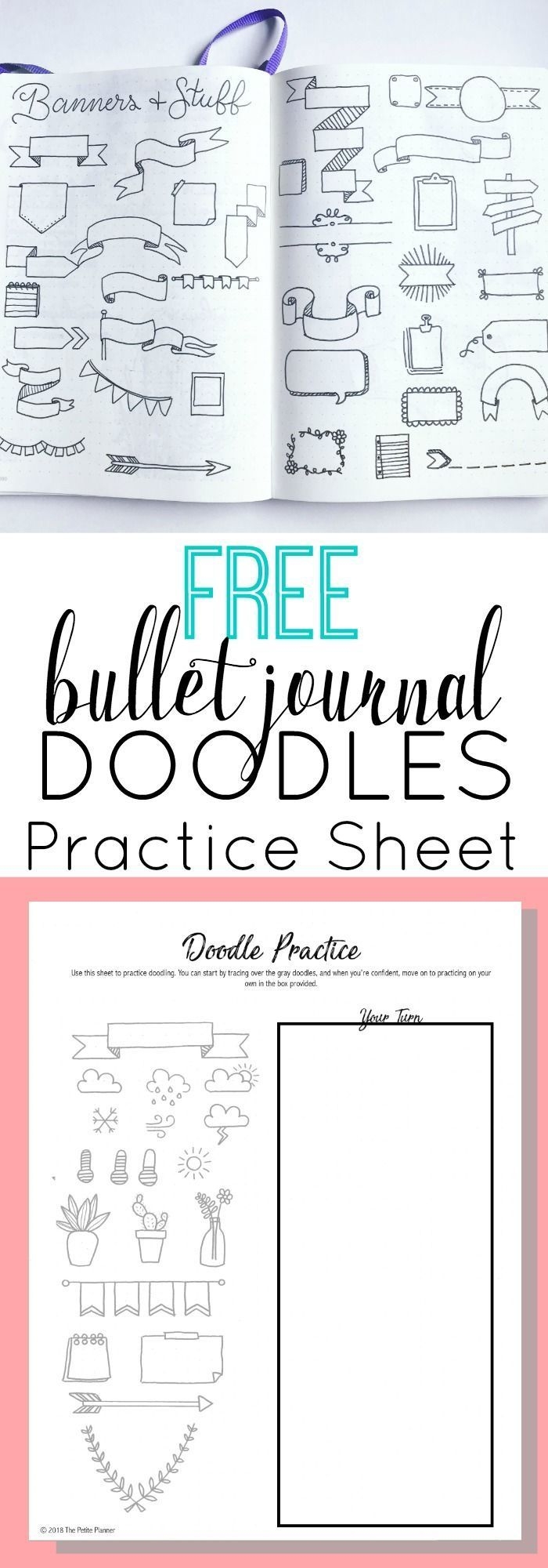 Free Printable Bullet Journal Doodles Practice Sheet