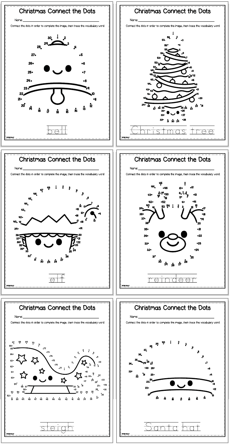 Free Printable Christmas Dot To Dot Worksheets The Artisan Life