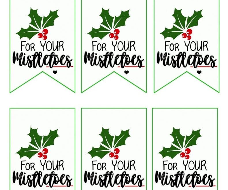 Free Printable Christmas Gift Tags For Your Mistletoes Pink Peppermint Design