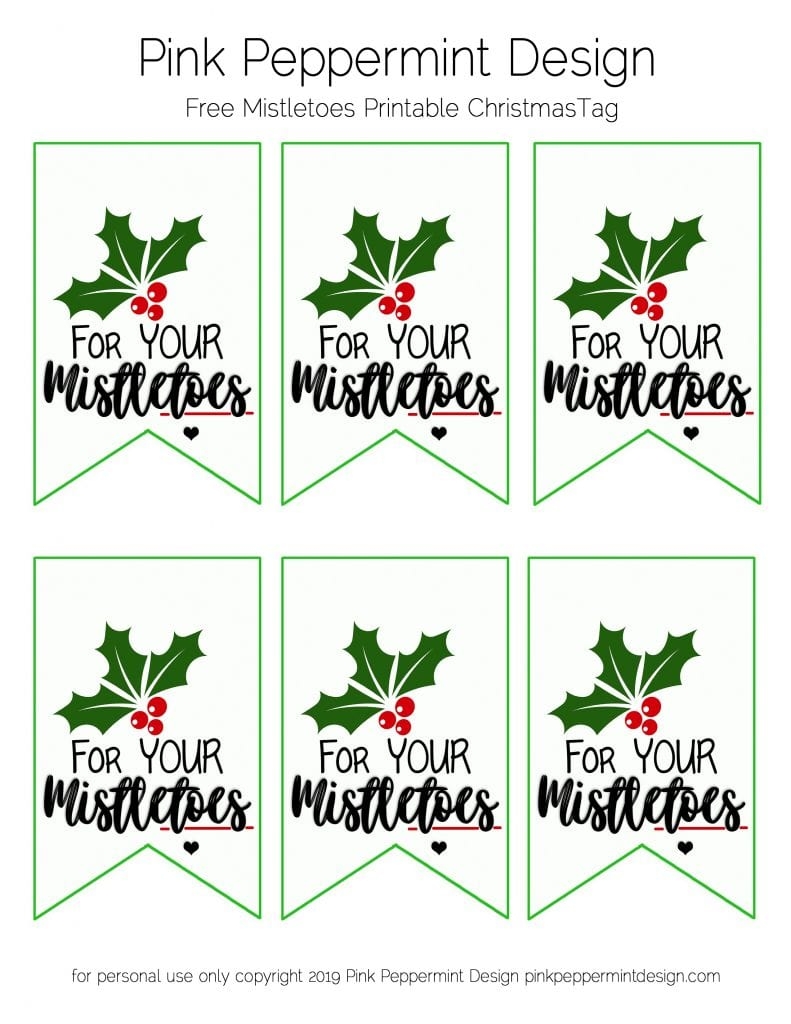 Free Printable Christmas Gift Tags For Your Mistletoes Pink Peppermint Design