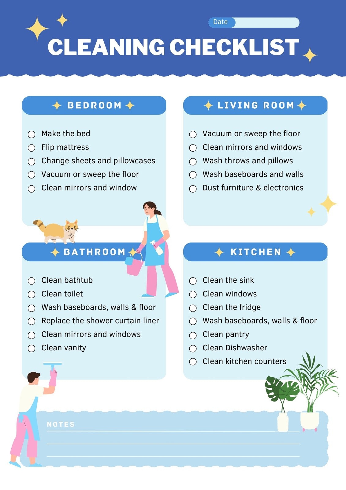 Free Printable Cleaning Checklist Templates Canva