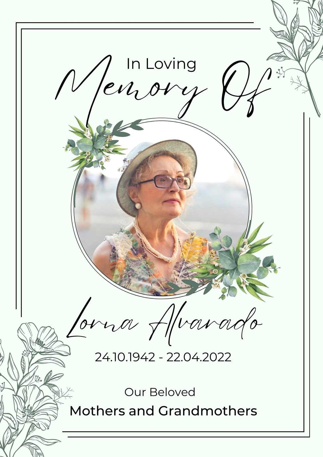 Free Printable Memorial Card Template