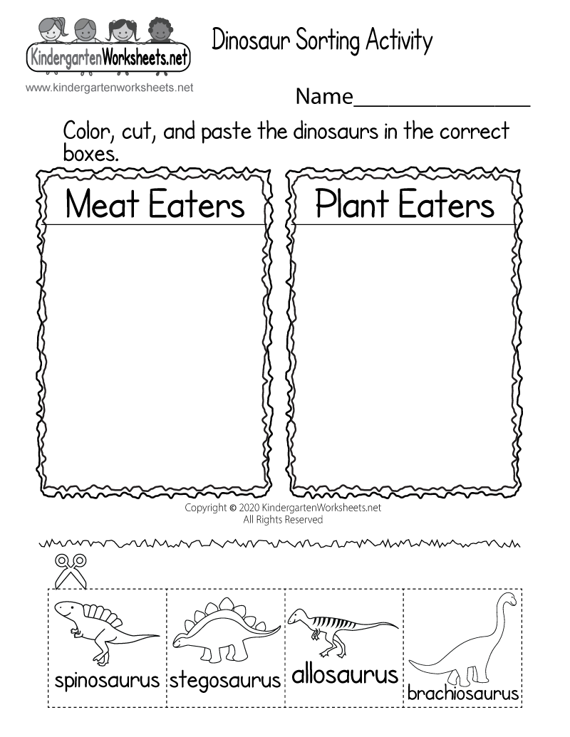 Free Dinosaur Printables For Kindergarten