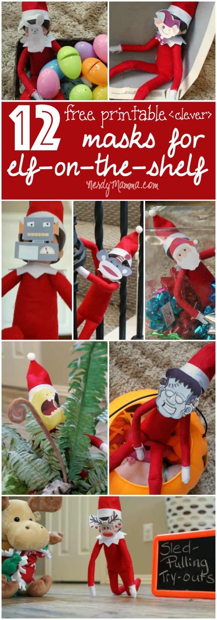 Elf On A Shelf Printable Mask
