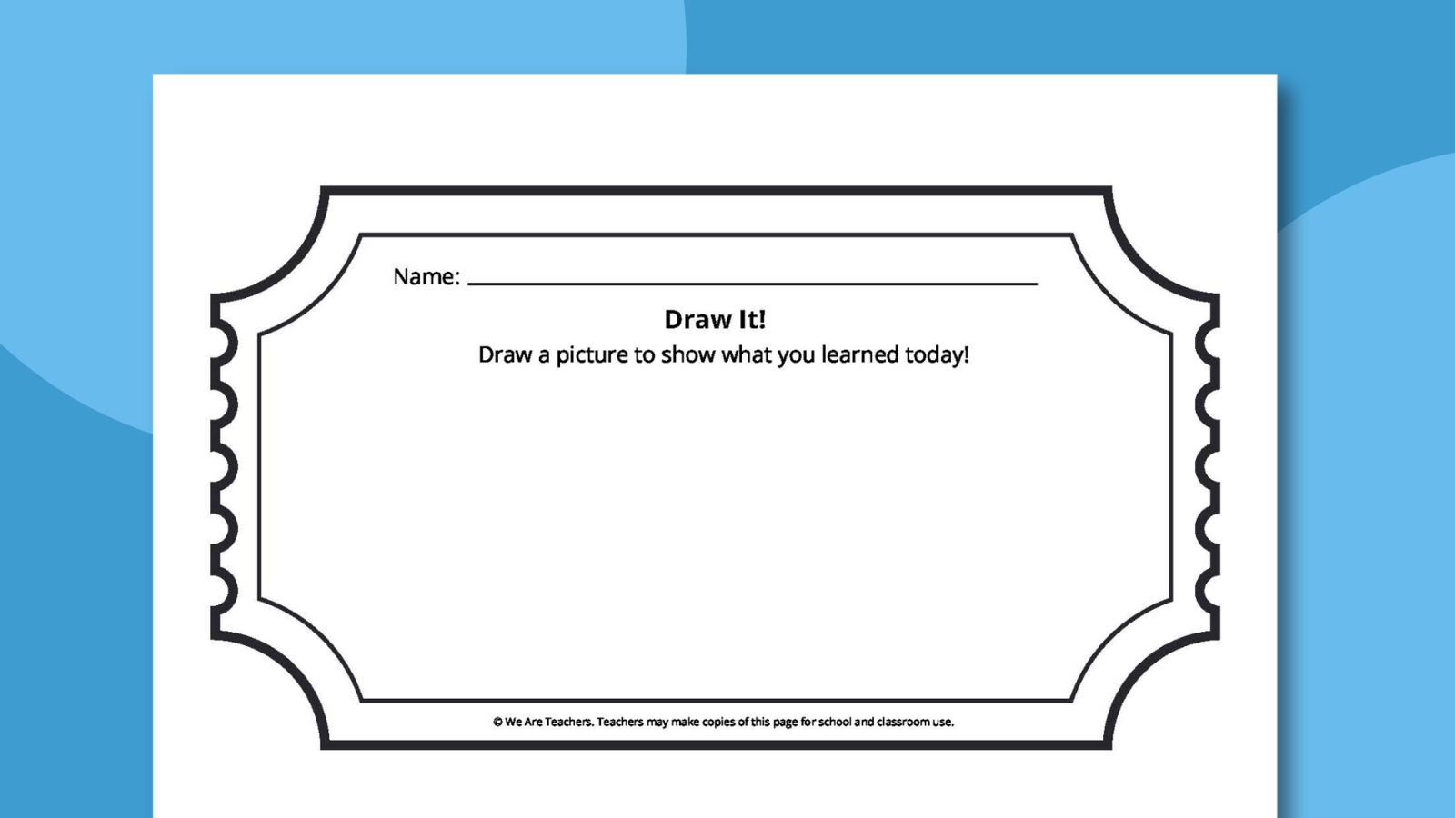 Classroom Exit Ticket Template Printable