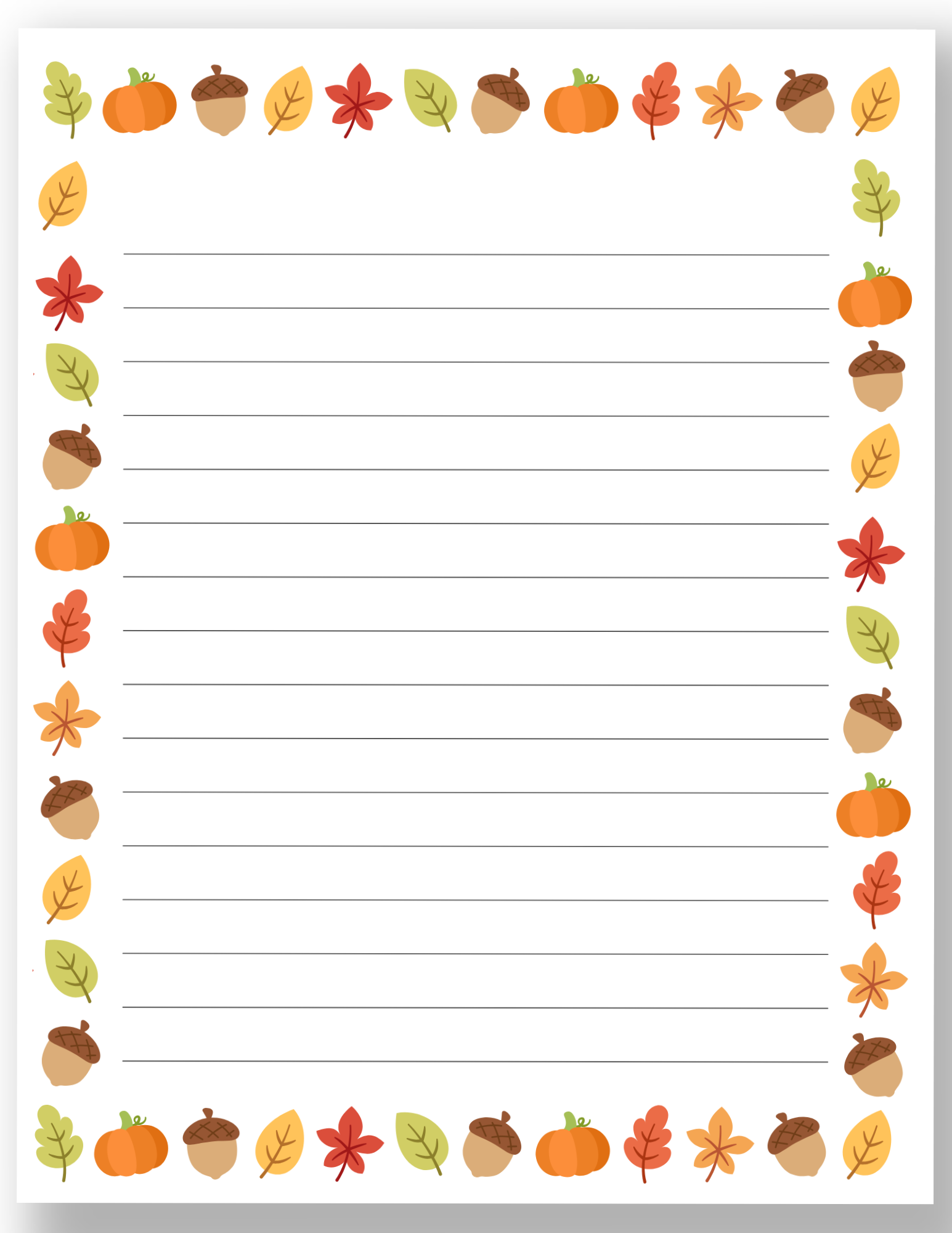 Free Printable Fall Page Borders Gathering Beauty