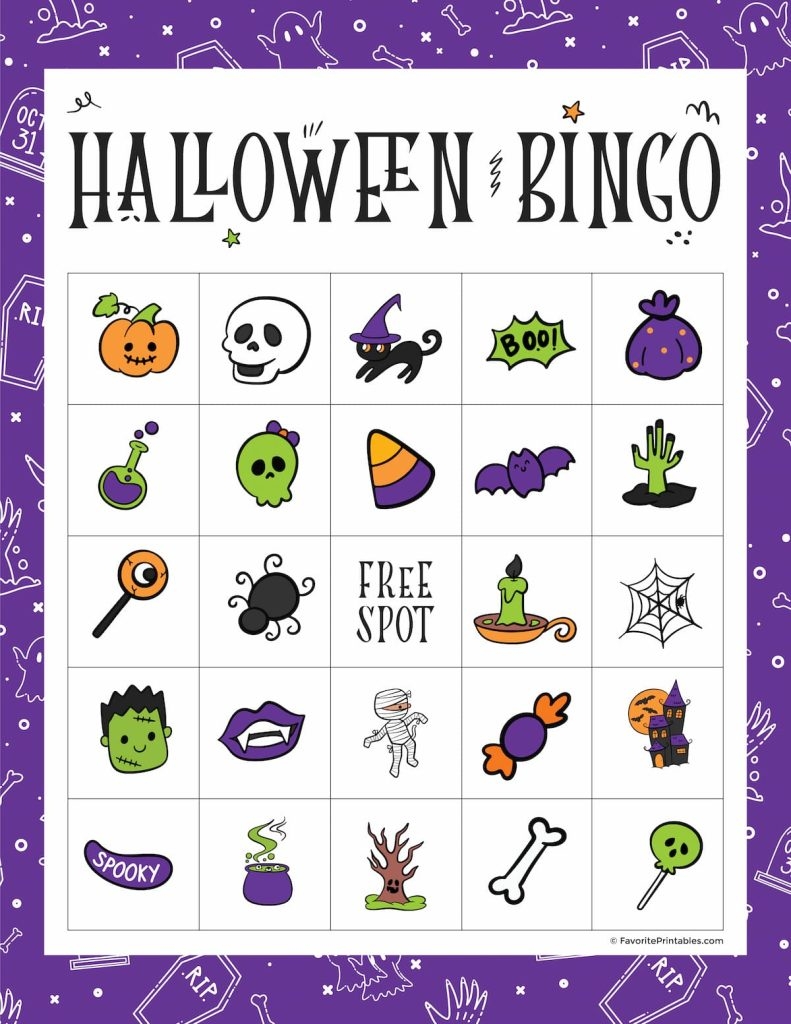 Free Printable Halloween Bingo Game Favorite Printables