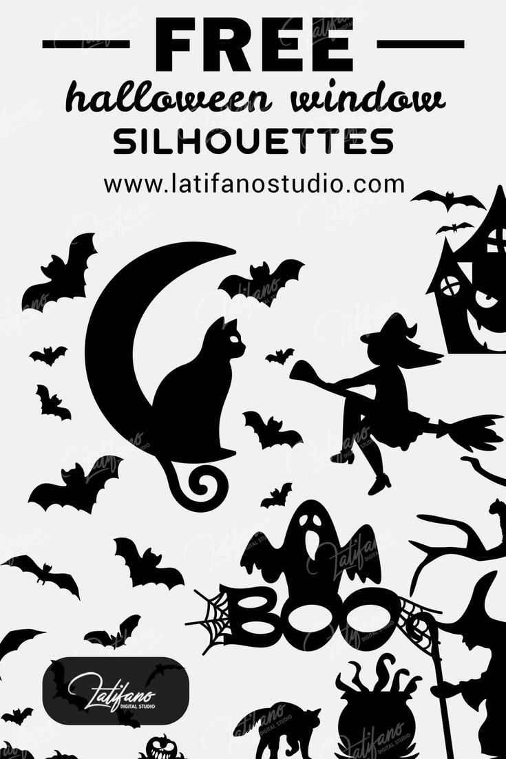 Free Printable Halloween Window Silhouettes Printable Halloween Window Silhouettes