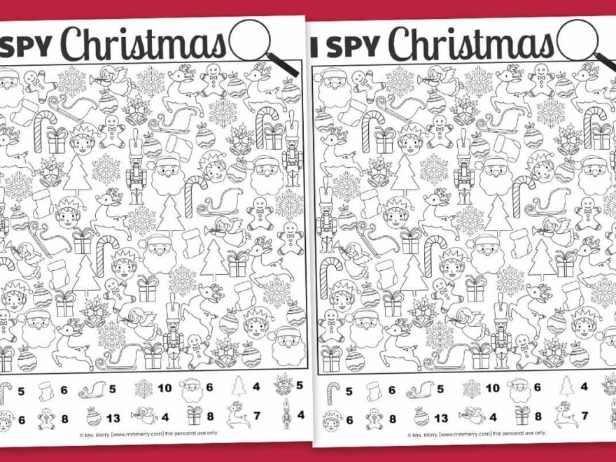Free Printable I Spy Christmas Activity Mrs Merry