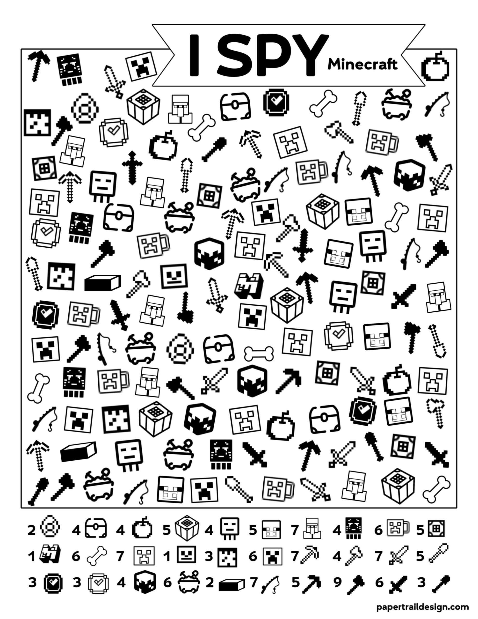 Free Printable Minecraft Activity Pages