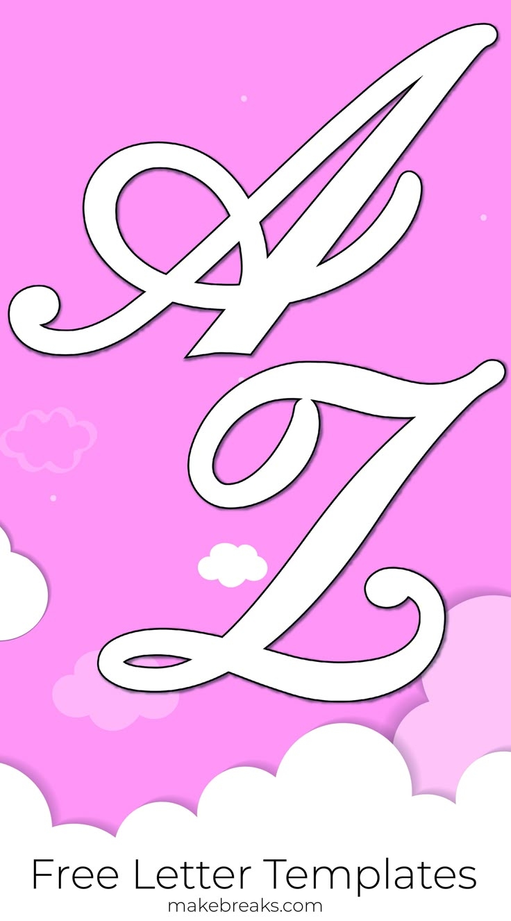 Free Printable Large Letters For Walls Other Projects Script Upper Case Make Breaks