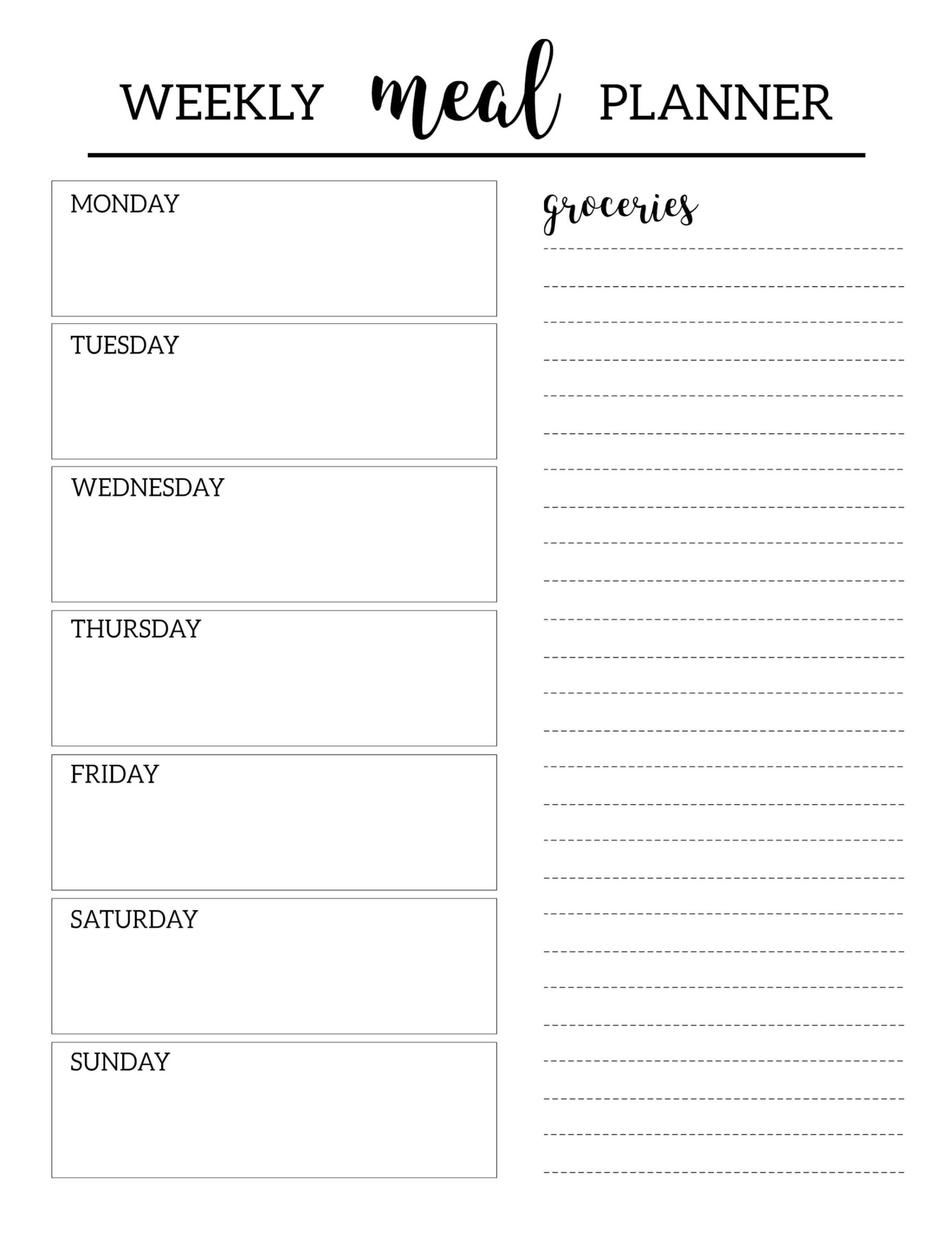 Free Printable Menu Planner Pages Download Free Printable Menu Planner Pages Png Images Free Worksheets On Clipart Library