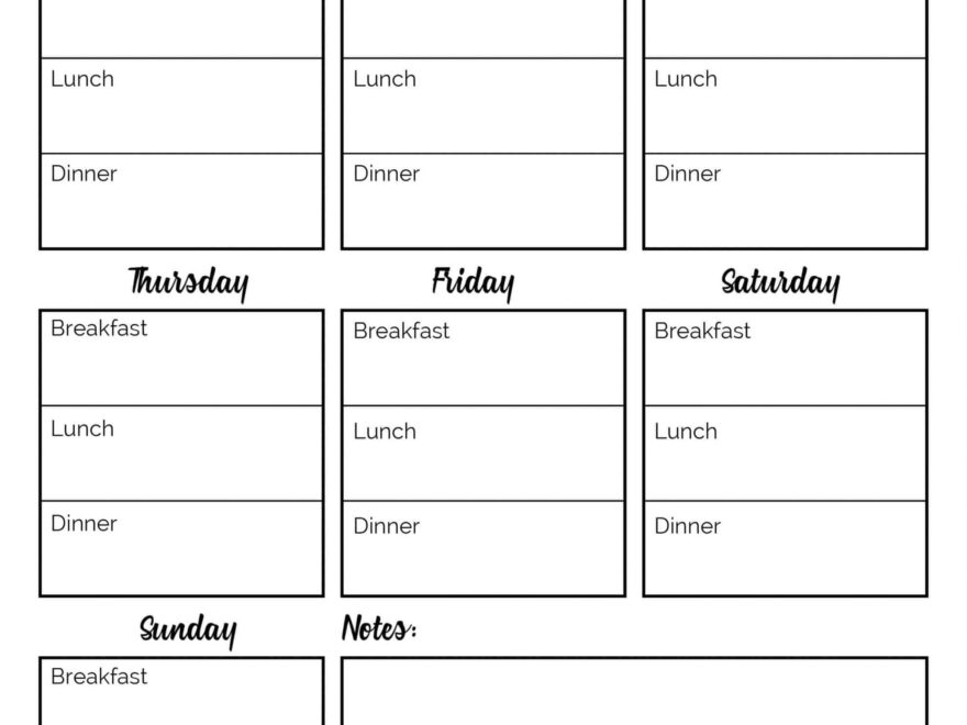 Free Printable Menu Planner Sheet Southern Plate