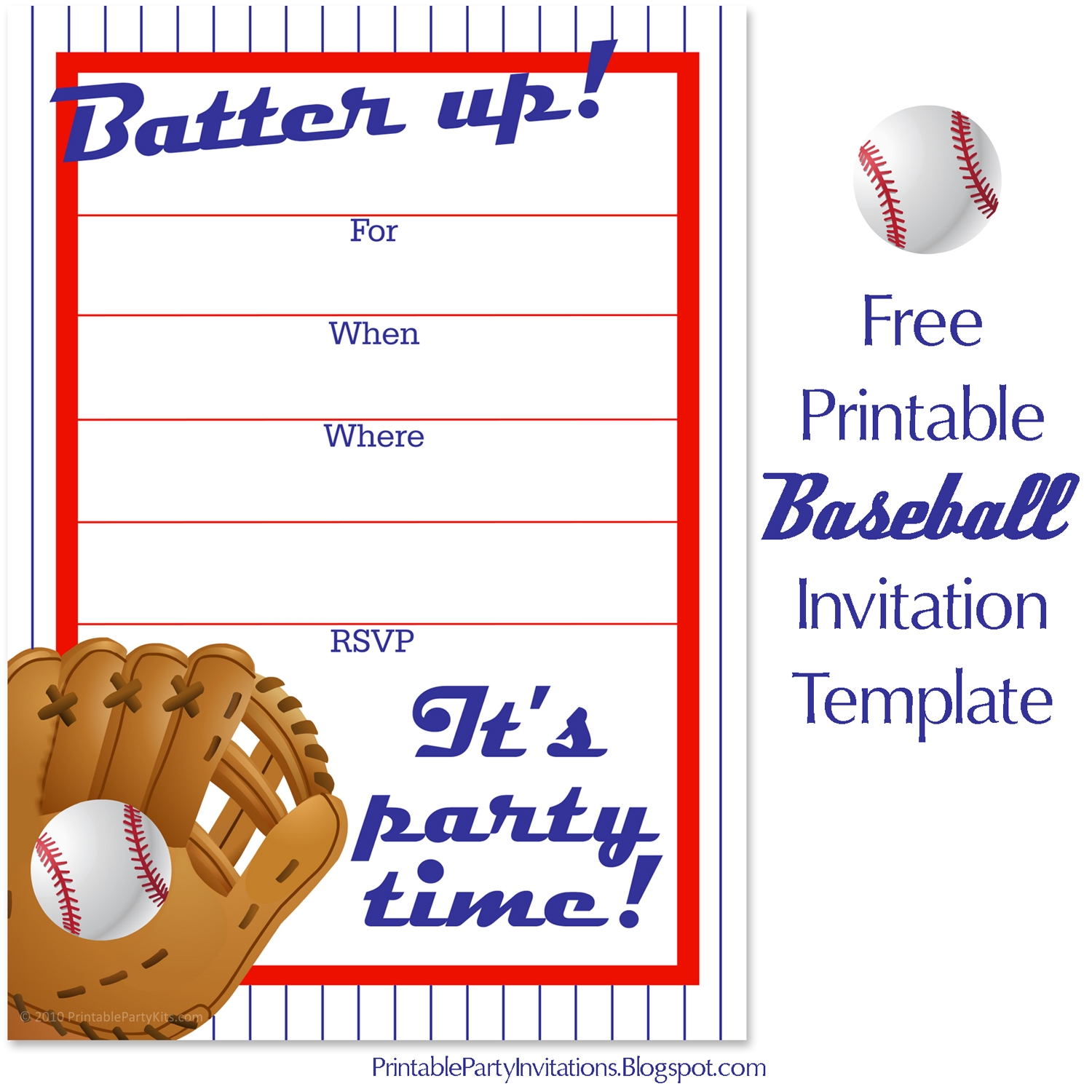 Free Printable Party Invitations Free Baseball Birthday Worksheets Library