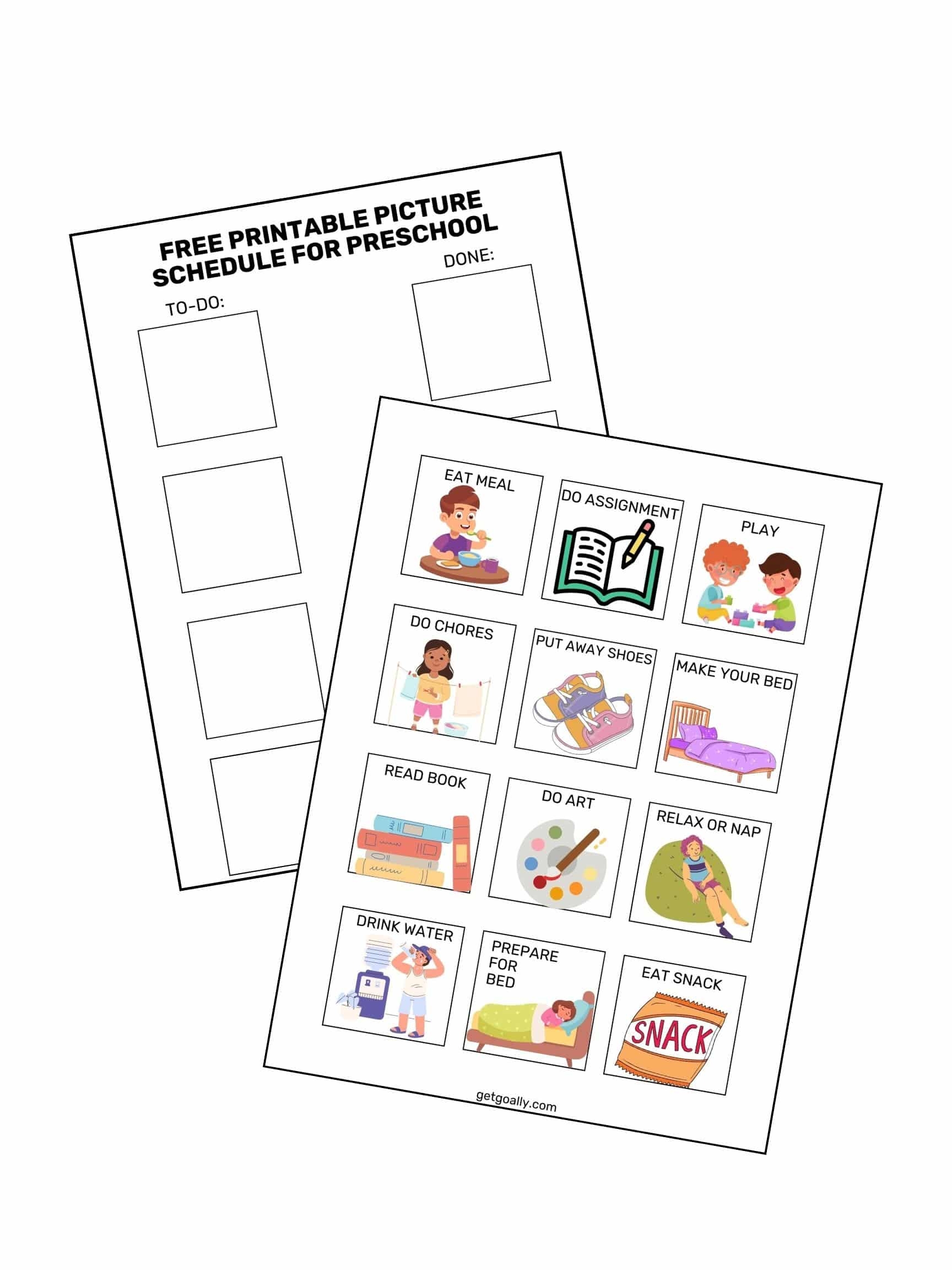 Free Printable Picture Schedule For Preschool Goally