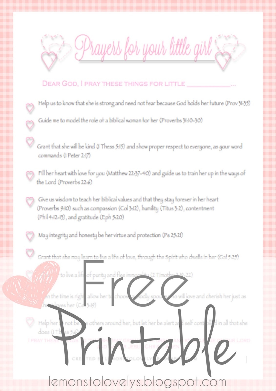 Free Printable Prayers For Your Little Girl Boy Marci Schneider
