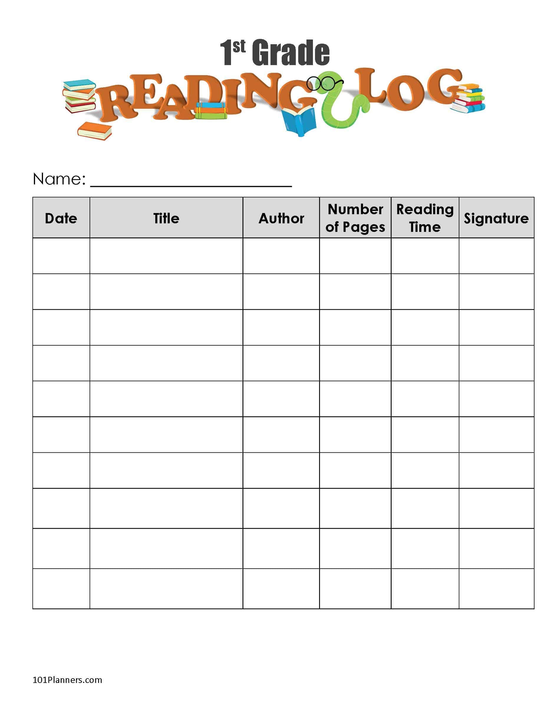 Free Printable Reading Log Template Bullet Journal Traditional Worksheets Library