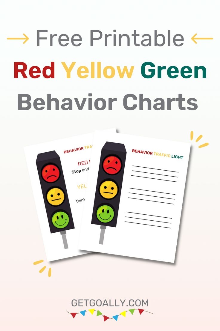 Free Printable Red Yellow Green Behavior Charts