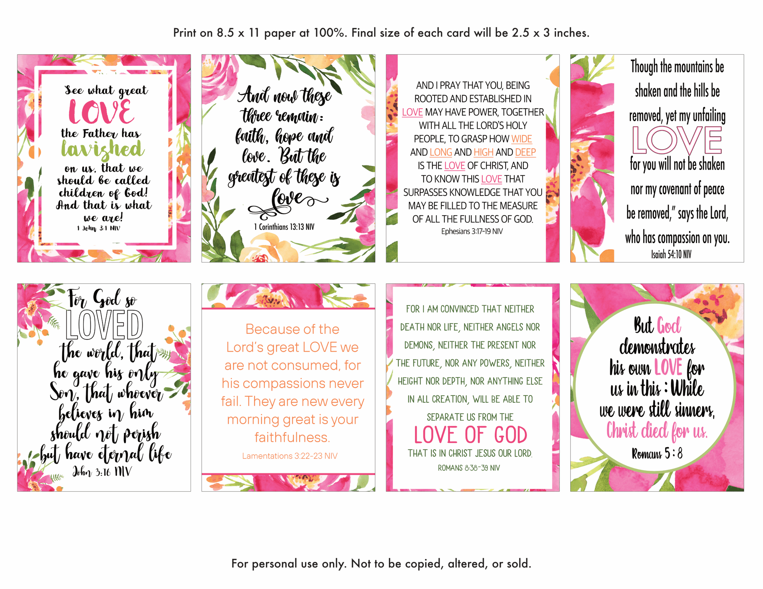 Free Printable Scripture Cards About Love pdf Download The Faith Space