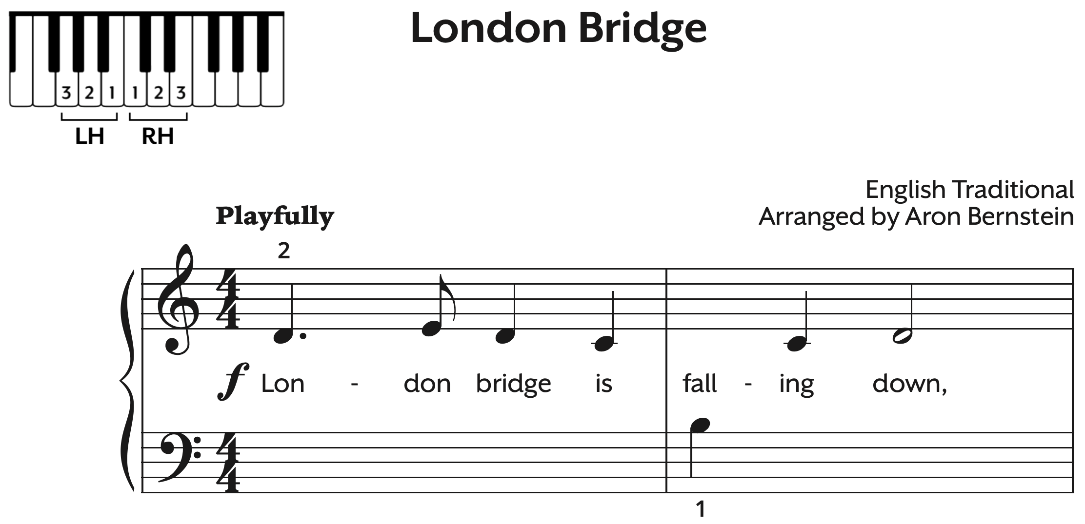 Printable Large Notes Piano Beginners