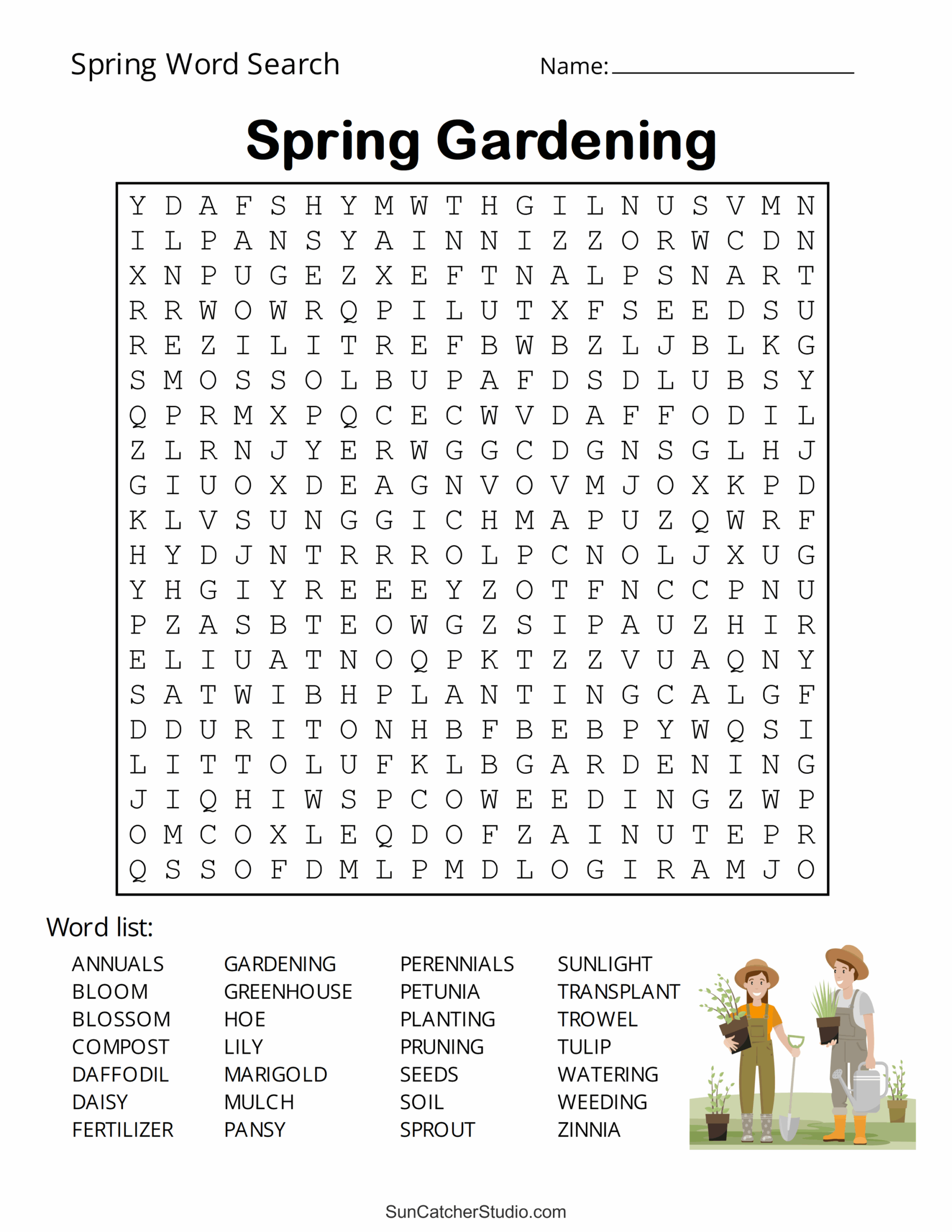 Free Printable Spring Word Search