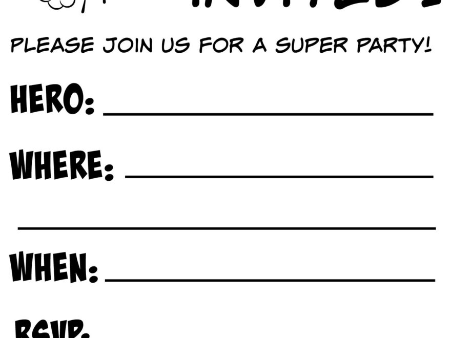 Free Printable Superhero Birthday Invitations Not Quite Susie Homemaker