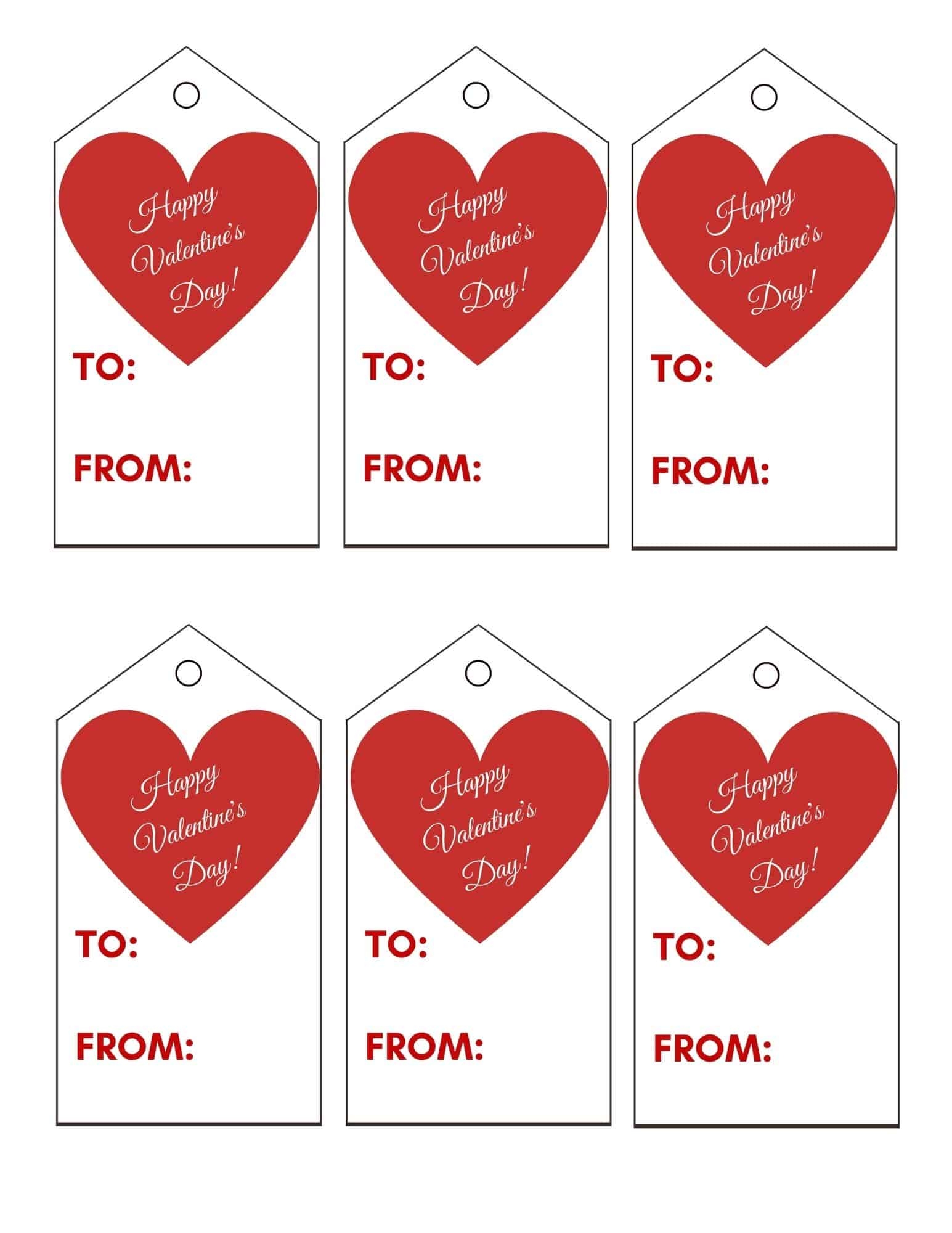 Free Printable Happy Valentines Gift Tags Templates