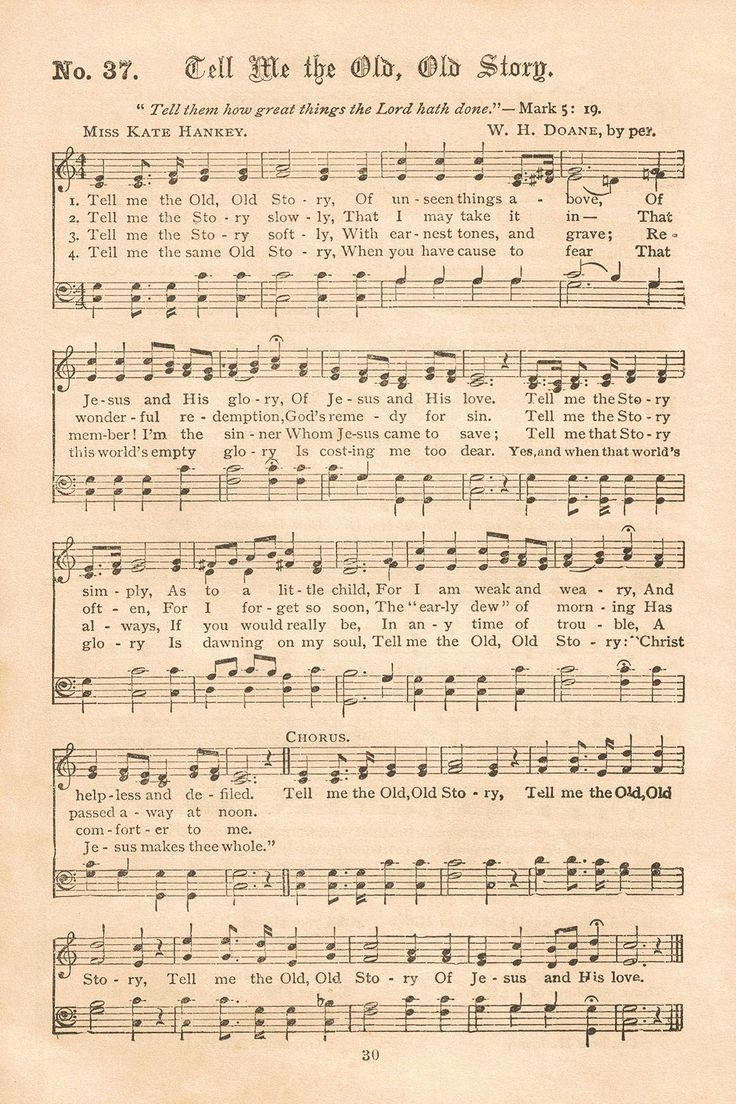 Free Printable Vintage Gospel Hymns Sheet Music
