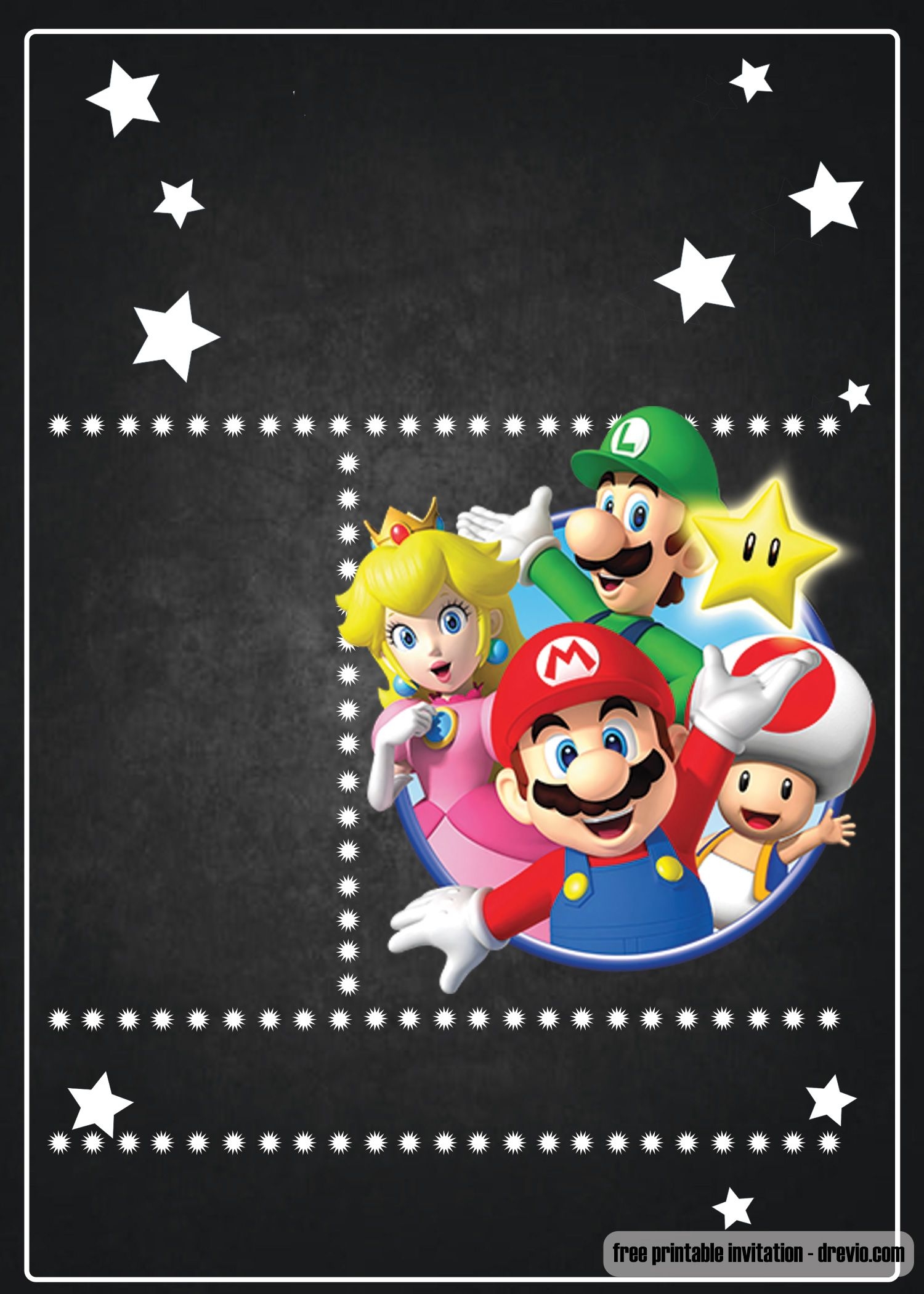Free Printable Super Mario Invitations