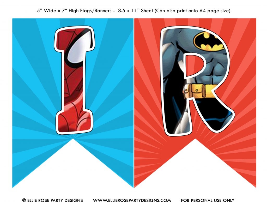 FREE Superhero Alphabet Template Ellierosepartydesigns