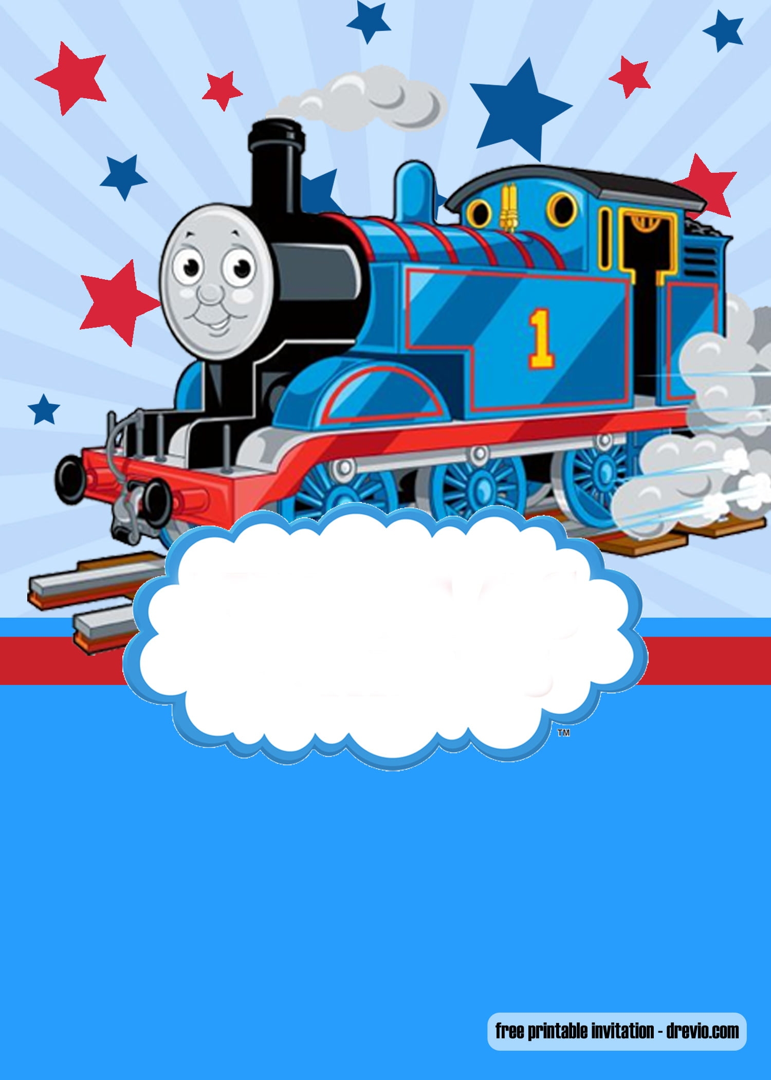 FREE Thomas The Train Invitation Templates