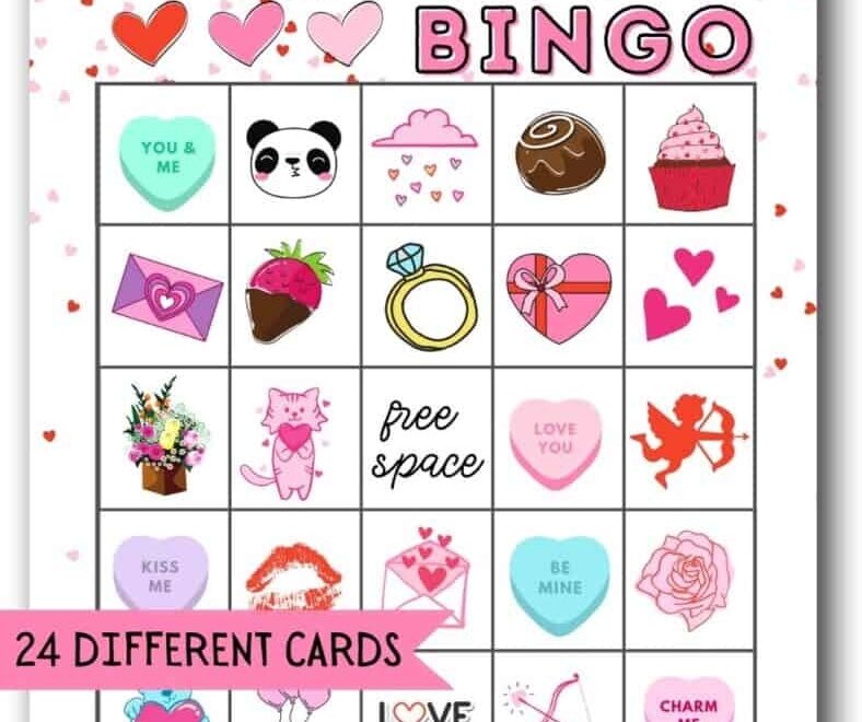 Free Valentine s Bingo Printables 24 Cards The Incremental Mama