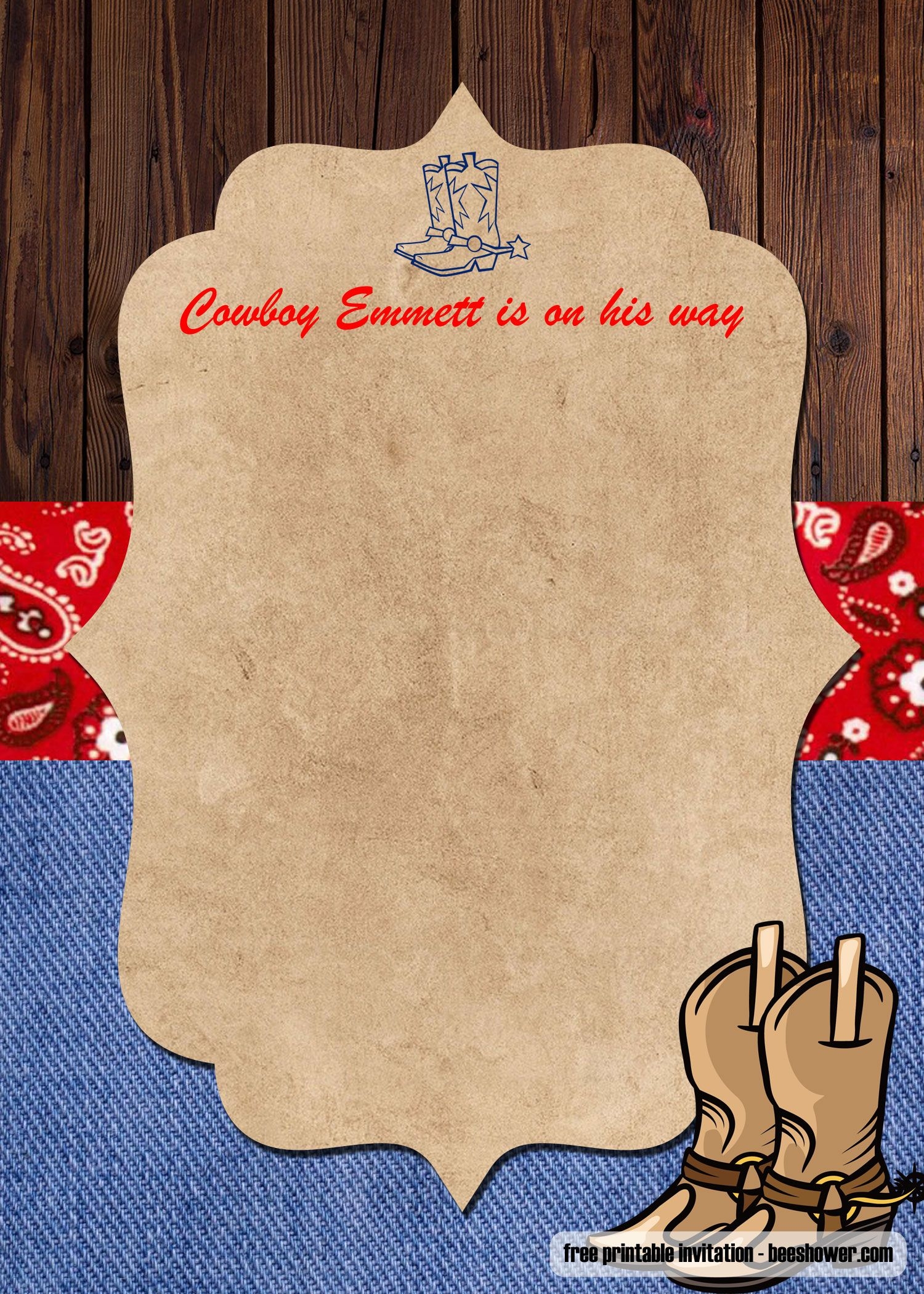 FREE Western Baby Shower Invitations