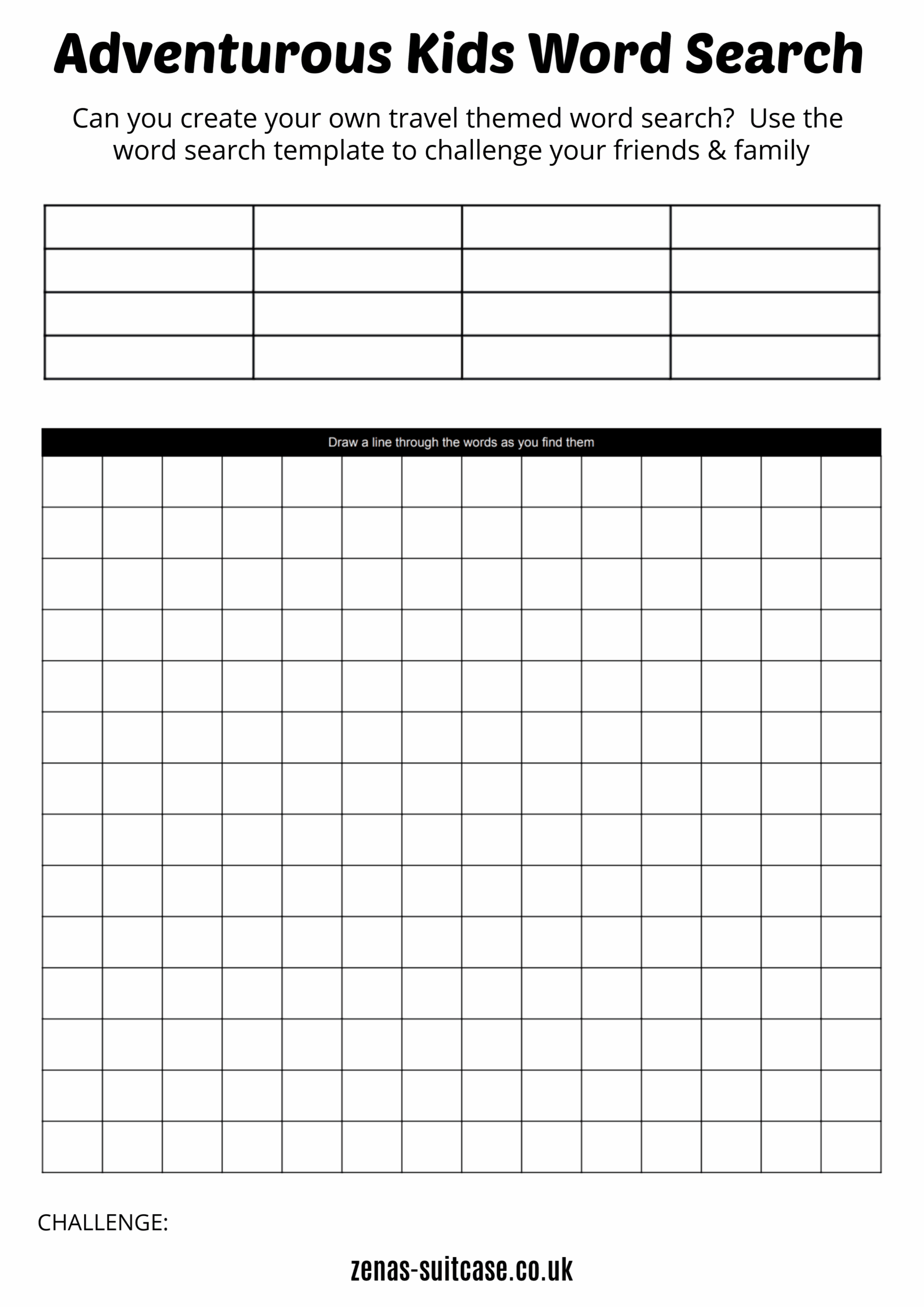 Make Your Own Word Search Printable
