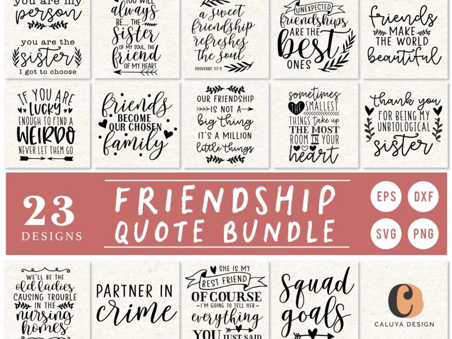 Friendship Quote Bundle Funny BFF Quote SVG Quote Cut File For Cricut And Cameo Silhouette Friend Quote Funny Quote PNG Printable Etsy de