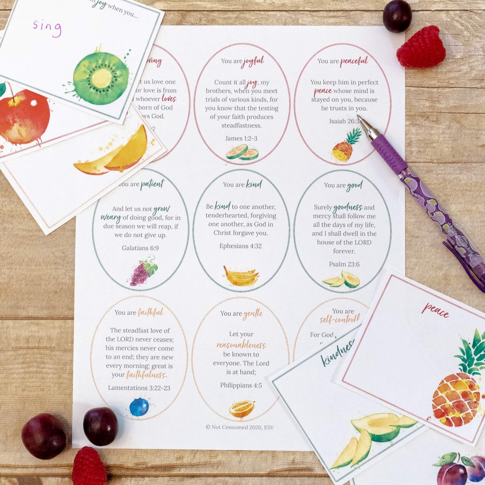 Fruit Of The Spirit Love Notes For Kids Free Printables