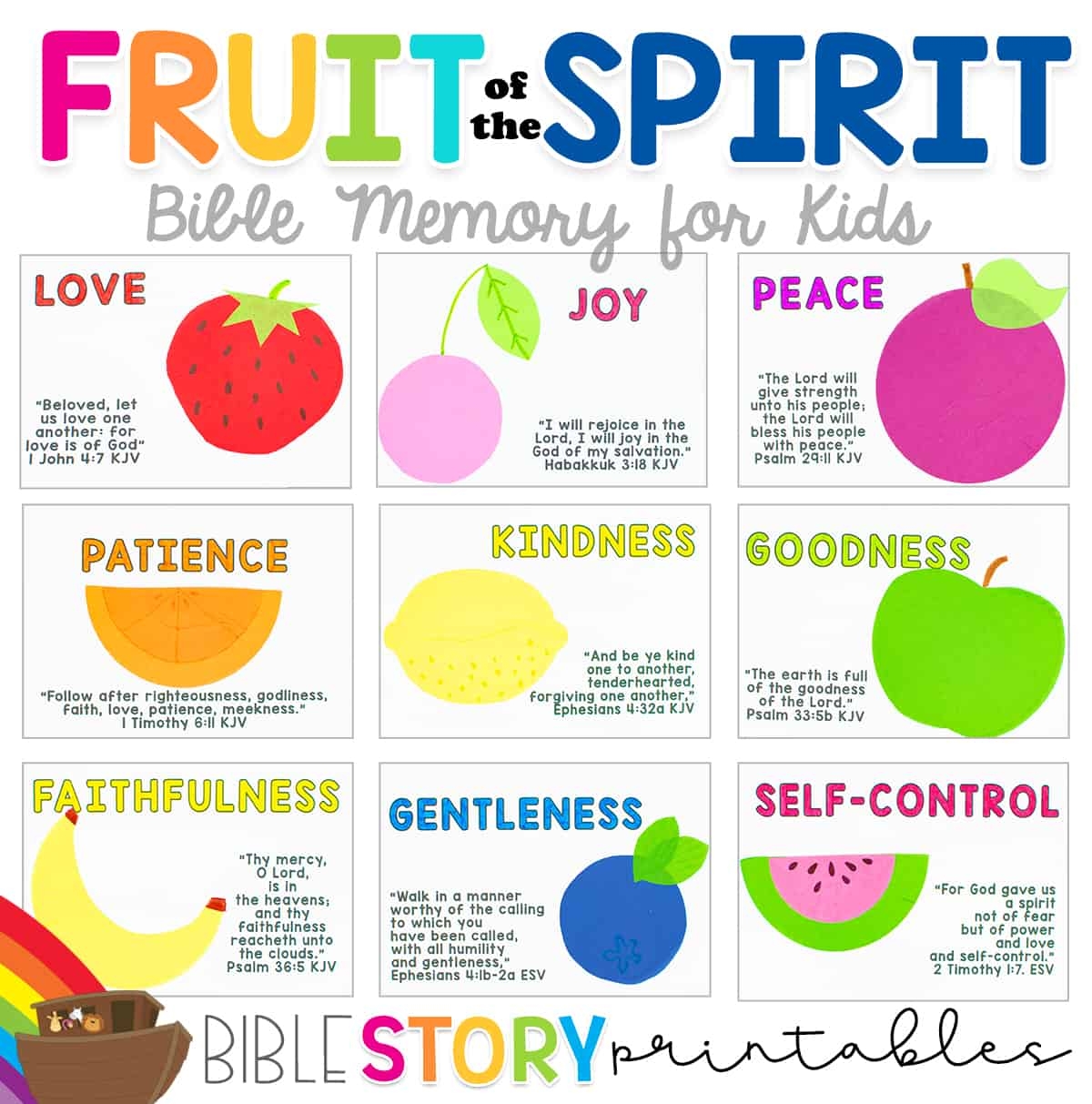 Fruit Of The Spirit VBS Craft For Kids Bible Story Printables