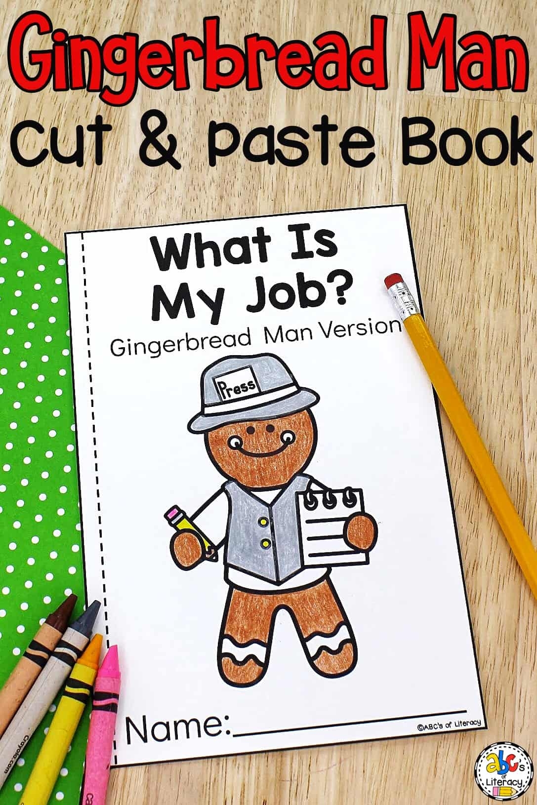 Gingerbread Man Cut Paste Book