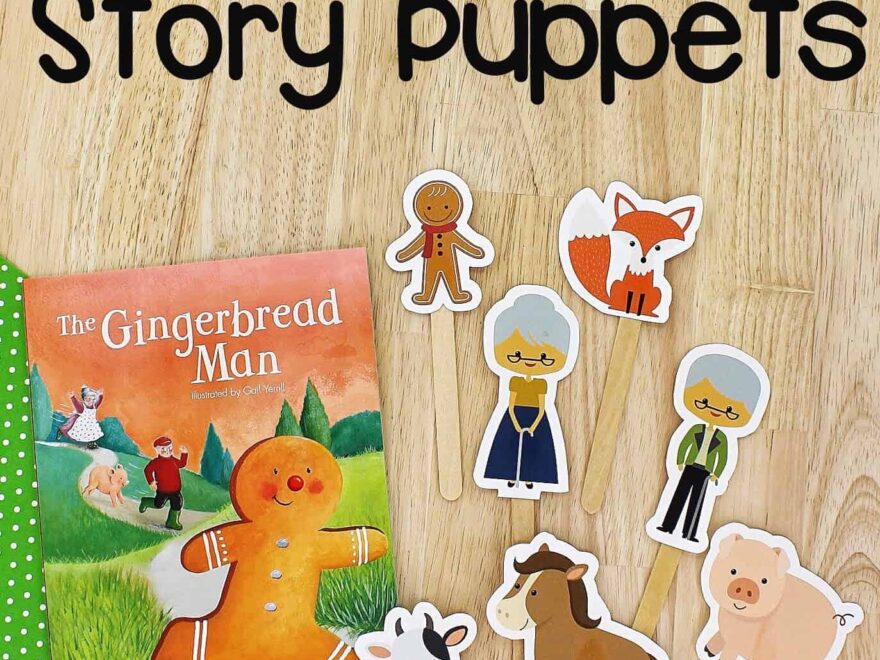 Gingerbread Man Stick Puppets