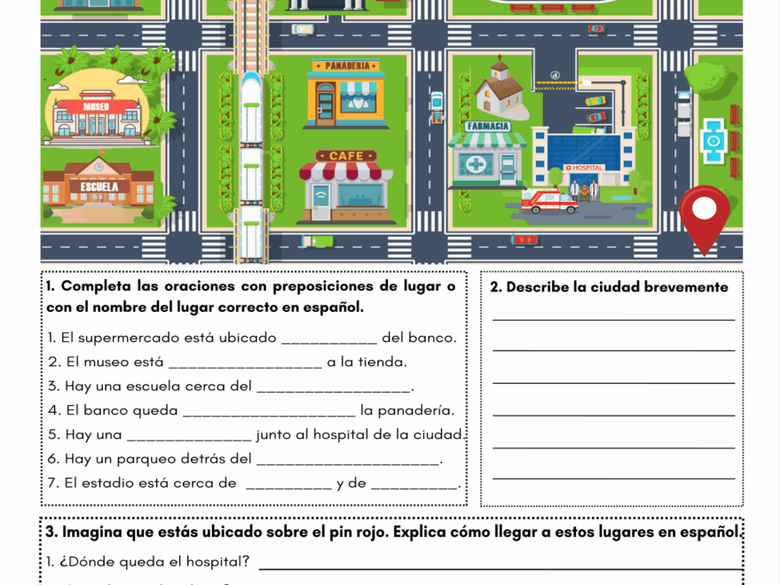 Giving Directions In Spanish PDF Worksheet Spanish Learning Lab