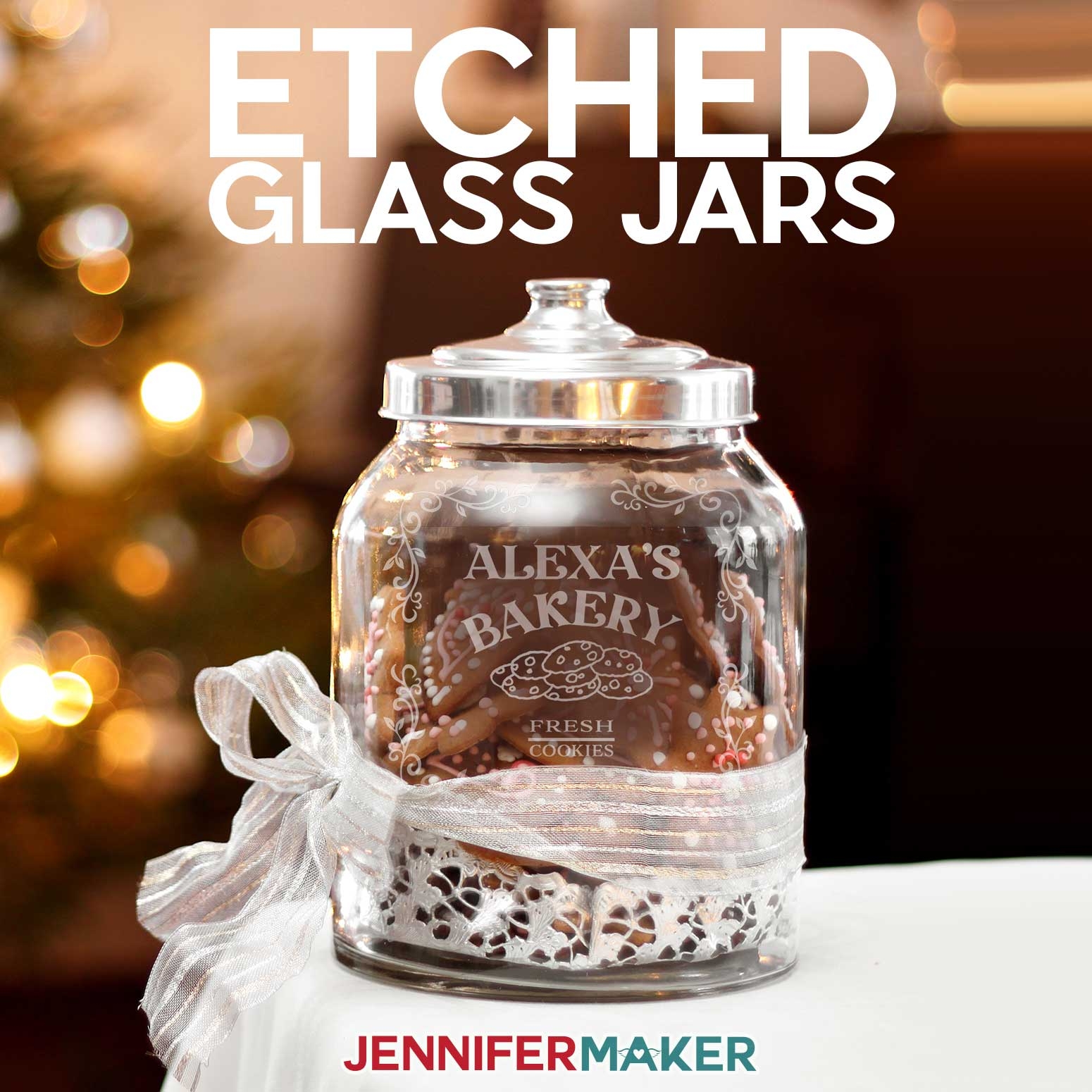 Glass Etching Stencils For Cookie Treat Jars Jennifer Maker
