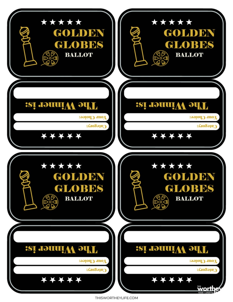 Golden Globes Watch Party Idea Free Golden Globes Ballot Printables