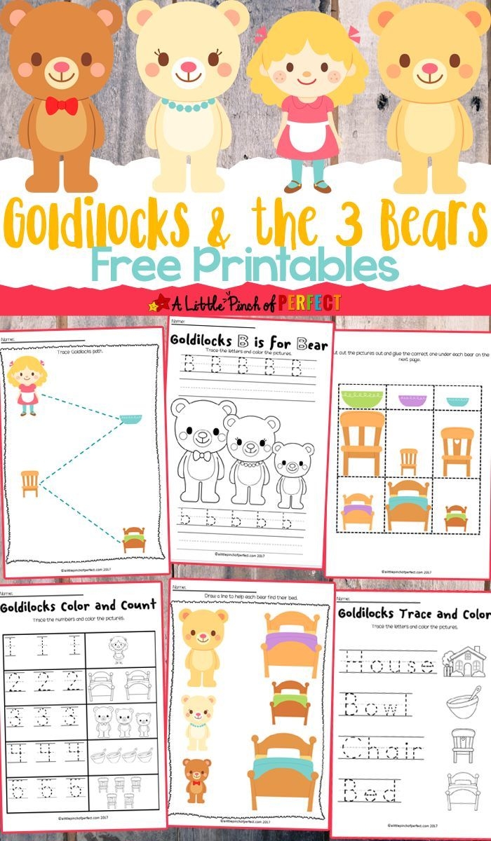 Goldilocks And The Three Bears Activities Free Printables A Little Pinch Of Perfect