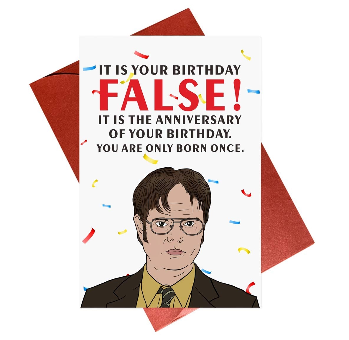 Gonzey The Office Birthday Card Dwight Schrute Birthday Card TV Show Birthday Cards For Him And Her Amazon de Stationery Office Supplies