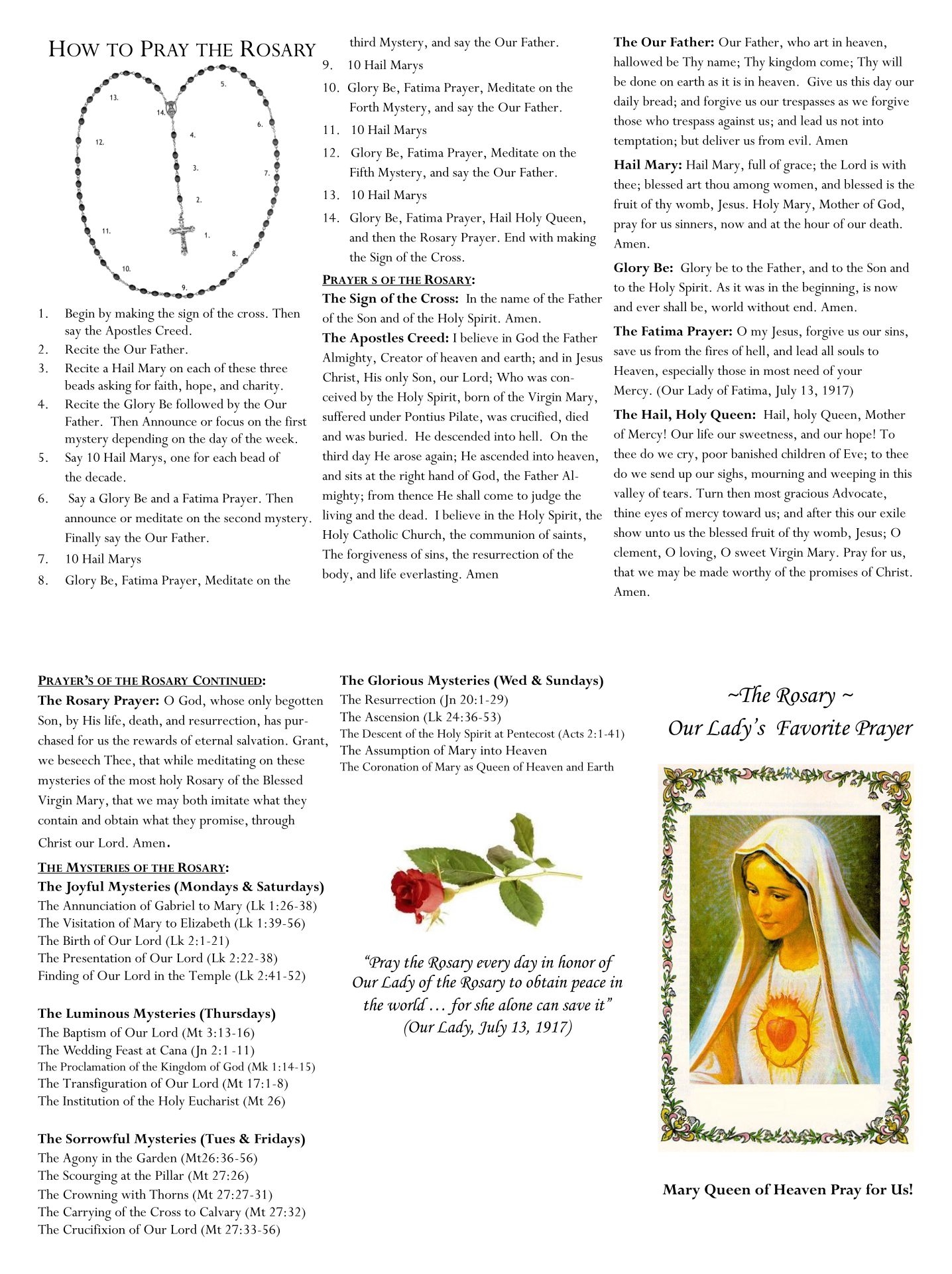 Google Image Result For Https www printablee postpic 2011 12 how to Pray the rosary pamphlet printable 233011 jpg