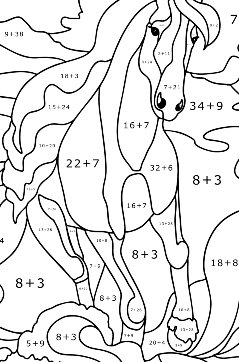 Graceful Horse Color By Number Download Print Now 