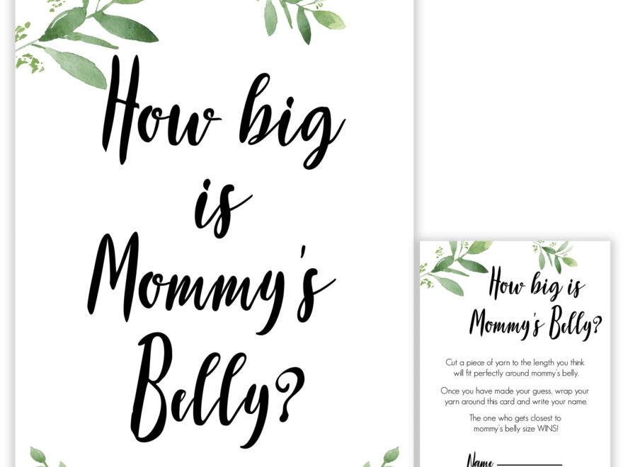 Guess Mommy s Tummy Sale Size Printable