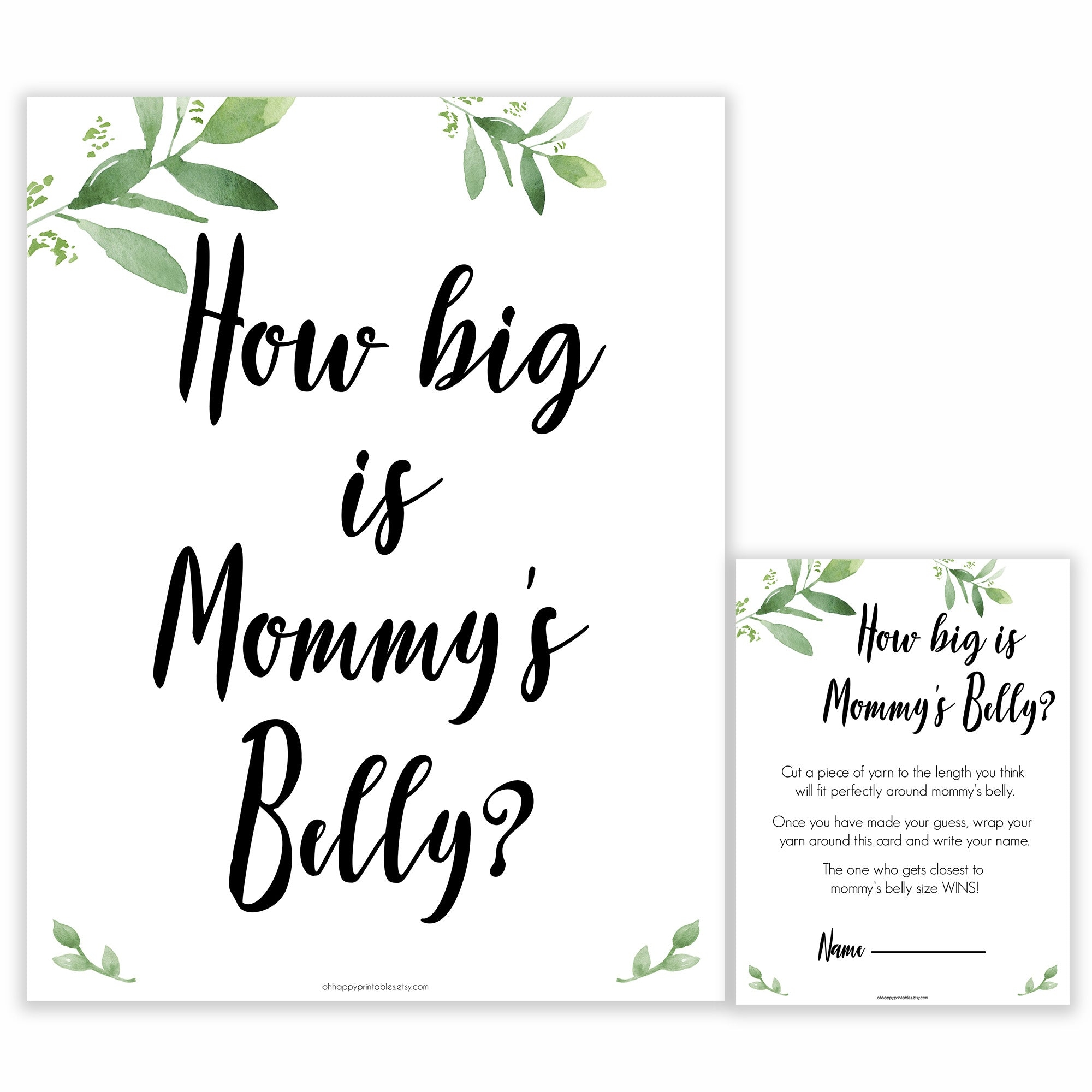 Guess Mommy s Tummy Sale Size Printable