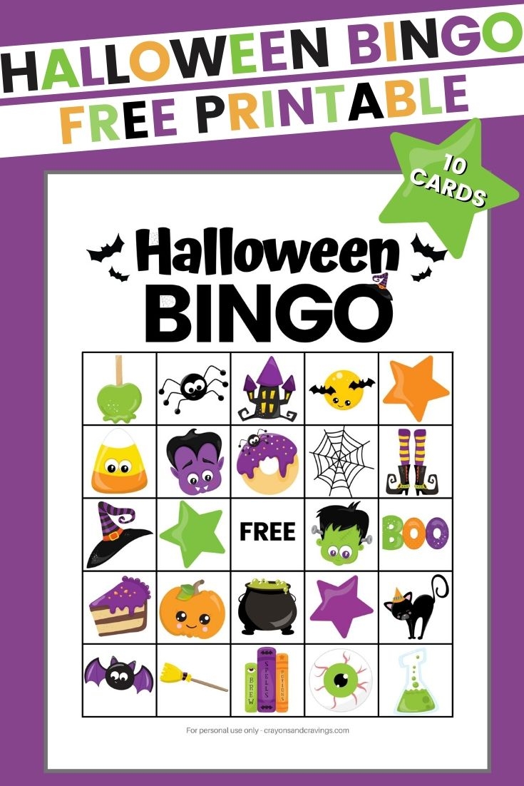 Colored Free Printables Halloween Bingo