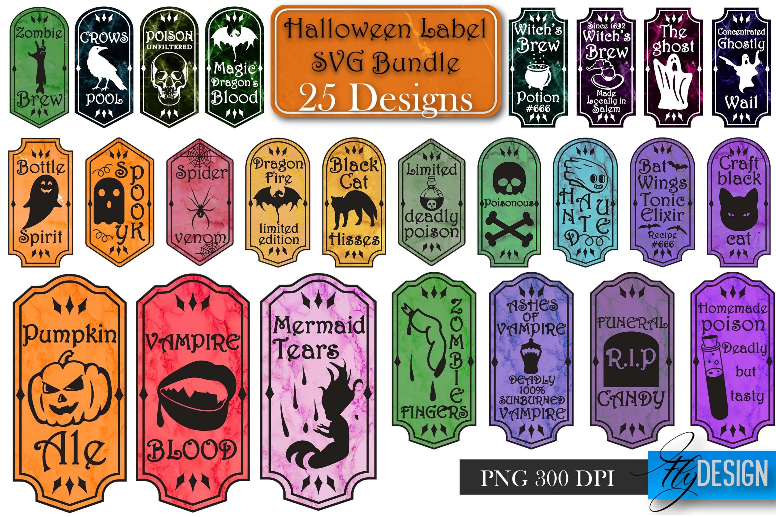 Halloween Labels Potion Labels Vintage Bottle Labels V 1 By Fly Design TheHungryJPEG